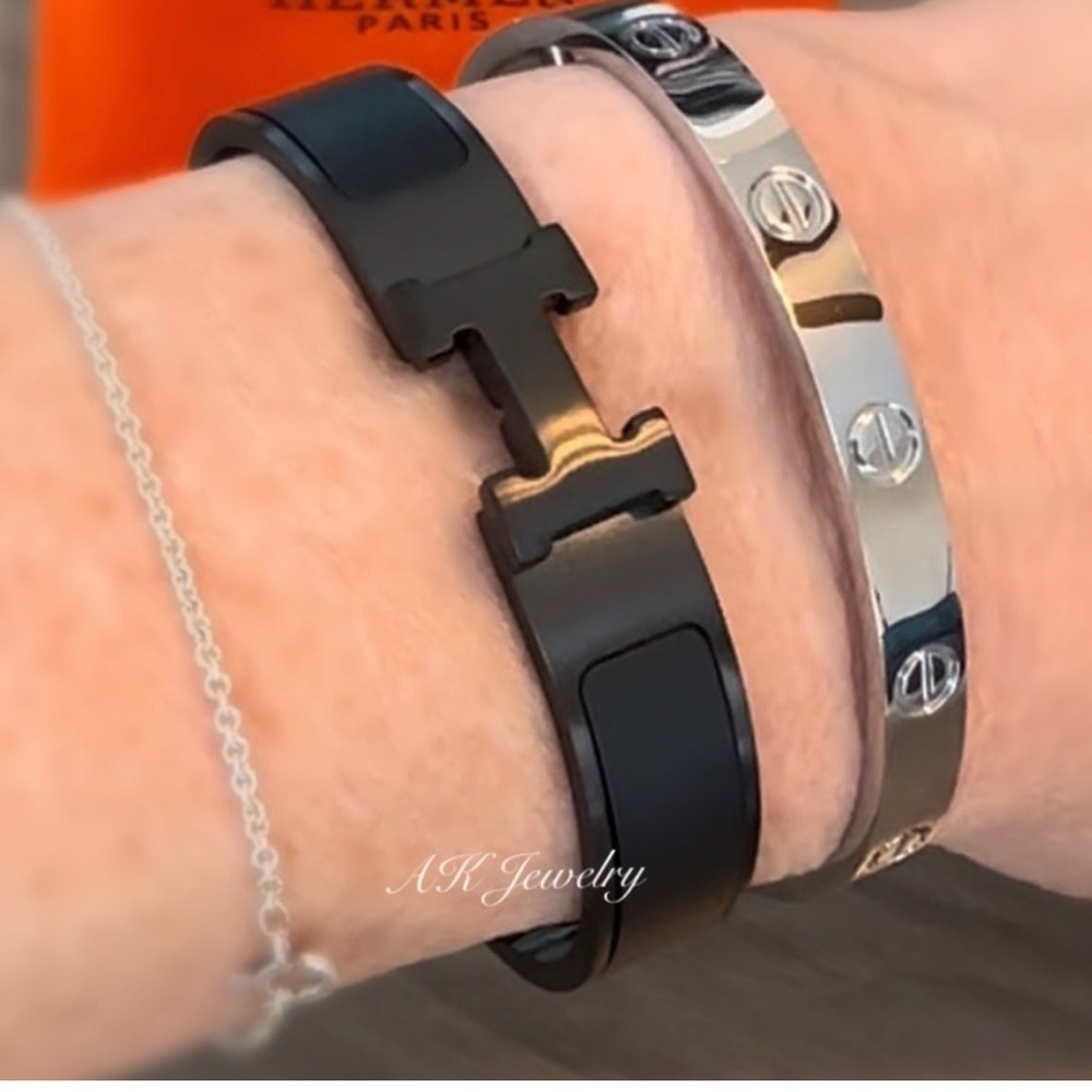 💎LUXURY 15cm-22cm! Silver Screw Cuff, Bangle, Bracelet High End love - Picture 4 of 6